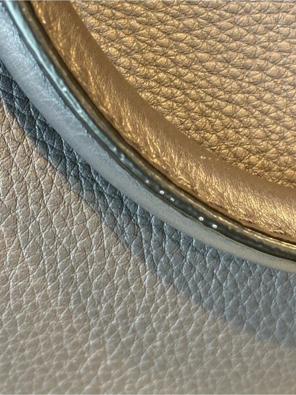 Burberry Belted Dark Gray Leather Satchel with Gold Hardware
